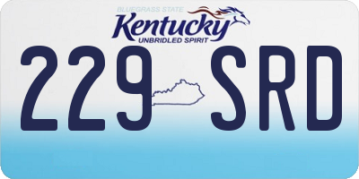 KY license plate 229SRD