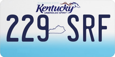 KY license plate 229SRF