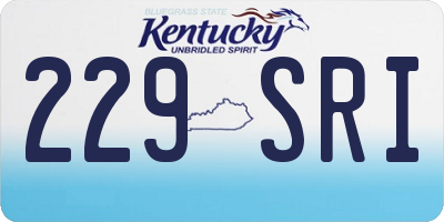 KY license plate 229SRI