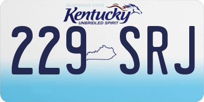 KY license plate 229SRJ