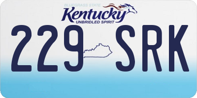 KY license plate 229SRK