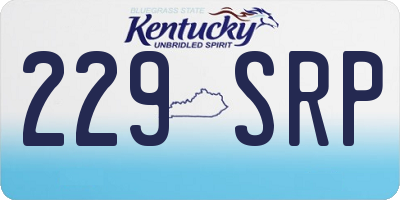 KY license plate 229SRP