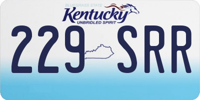 KY license plate 229SRR