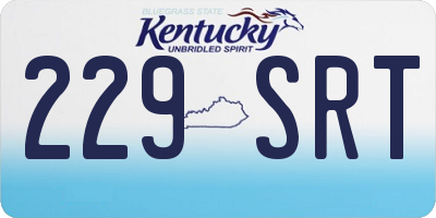 KY license plate 229SRT