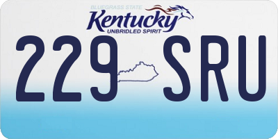 KY license plate 229SRU