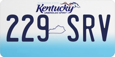 KY license plate 229SRV