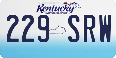 KY license plate 229SRW