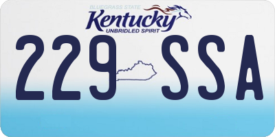 KY license plate 229SSA