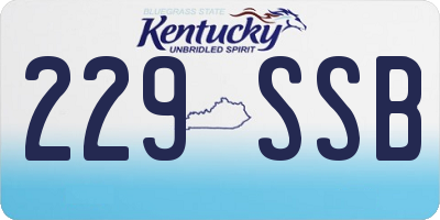 KY license plate 229SSB