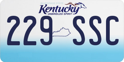 KY license plate 229SSC