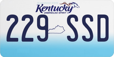 KY license plate 229SSD