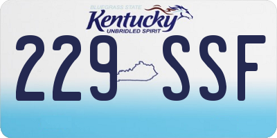 KY license plate 229SSF