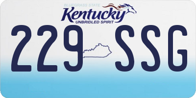 KY license plate 229SSG