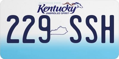 KY license plate 229SSH