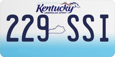 KY license plate 229SSI