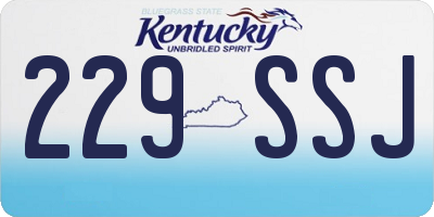 KY license plate 229SSJ