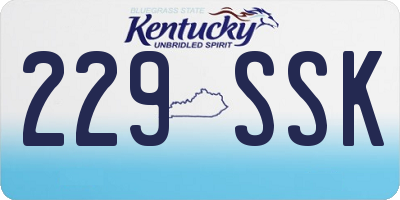 KY license plate 229SSK