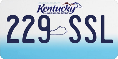 KY license plate 229SSL