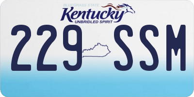 KY license plate 229SSM