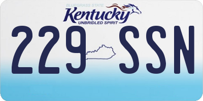 KY license plate 229SSN