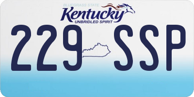 KY license plate 229SSP