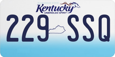 KY license plate 229SSQ