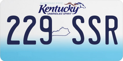KY license plate 229SSR