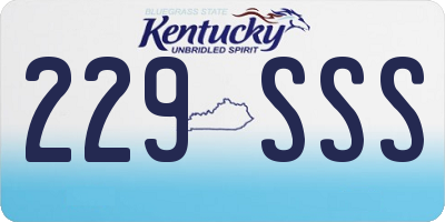 KY license plate 229SSS