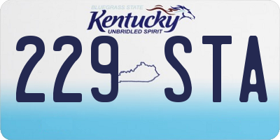 KY license plate 229STA