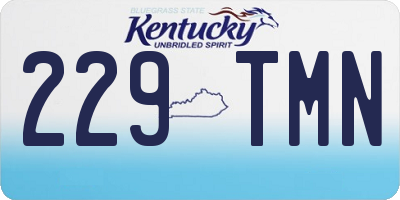 KY license plate 229TMN
