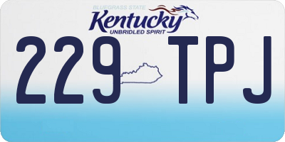 KY license plate 229TPJ