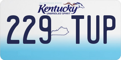 KY license plate 229TUP