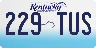 KY license plate 229TUS