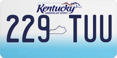 KY license plate 229TUU