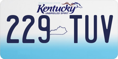 KY license plate 229TUV