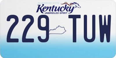 KY license plate 229TUW