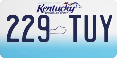 KY license plate 229TUY