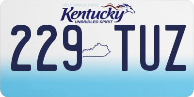 KY license plate 229TUZ