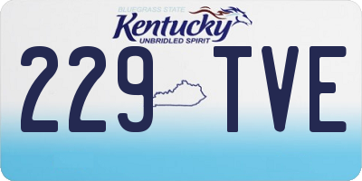 KY license plate 229TVE