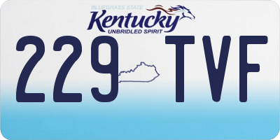 KY license plate 229TVF