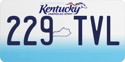 KY license plate 229TVL