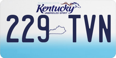 KY license plate 229TVN