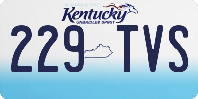 KY license plate 229TVS