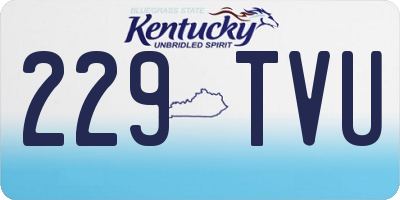 KY license plate 229TVU