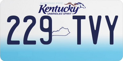 KY license plate 229TVY
