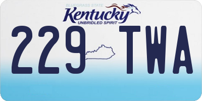 KY license plate 229TWA