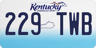 KY license plate 229TWB