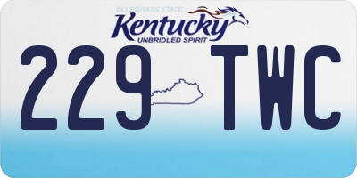 KY license plate 229TWC