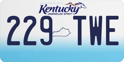 KY license plate 229TWE