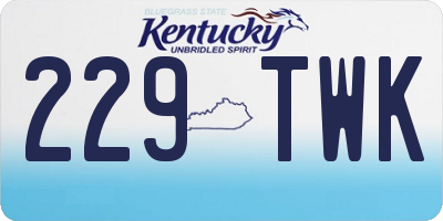 KY license plate 229TWK